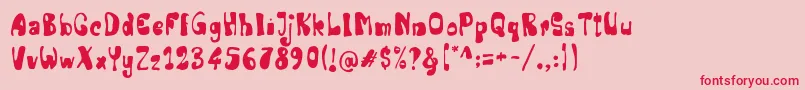 Senior Artist Font – Red Fonts on Pink Background