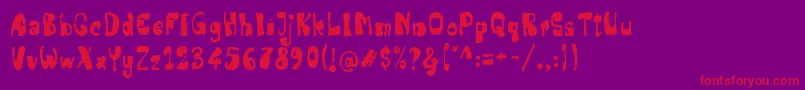 Senior Artist Font – Red Fonts on Purple Background