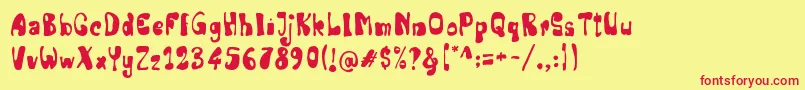 Senior Artist Font – Red Fonts on Yellow Background