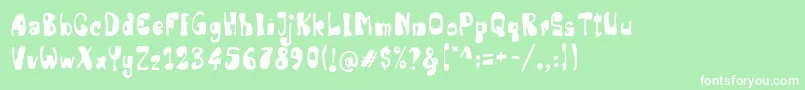 フォントSenior Artist – 緑の背景に白い文字