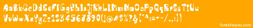 Senior Artist-Schriftart – Weiße Schriften auf orangefarbenem Hintergrund