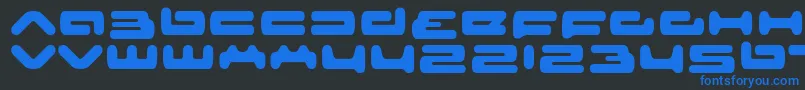 senior service Font – Blue Fonts on Black Background