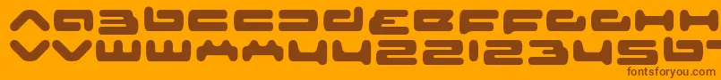 senior service-fontti – ruskeat fontit oranssilla taustalla