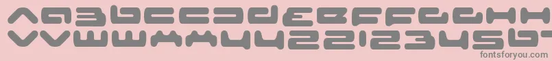 senior service-fontti – harmaat kirjasimet vaaleanpunaisella taustalla