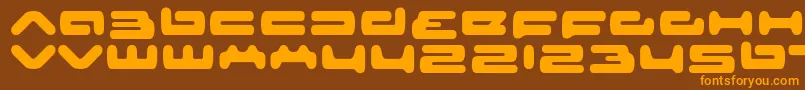 フォントsenior service – オレンジ色の文字が茶色の背景にあります。
