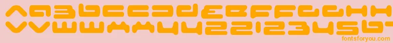 フォントsenior service – オレンジの文字がピンクの背景にあります。