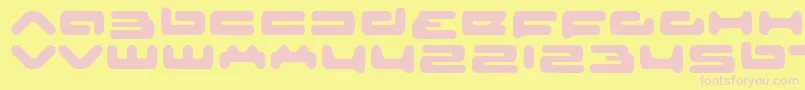 senior service-fontti – vaaleanpunaiset fontit keltaisella taustalla