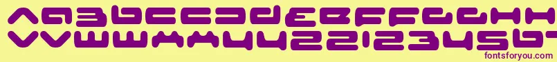 フォントsenior service – 紫色のフォント、黄色の背景