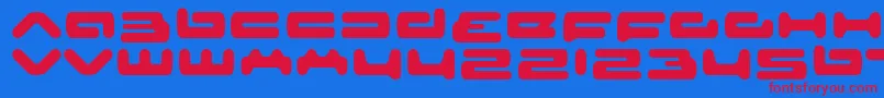 senior service Font – Red Fonts on Blue Background