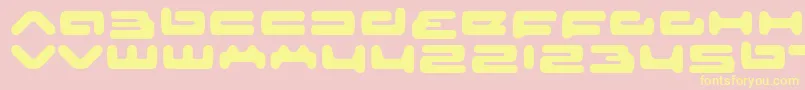 senior service-fontti – keltaiset fontit vaaleanpunaisella taustalla