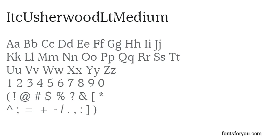 Schriftart ItcUsherwoodLtMedium – Alphabet, Zahlen, spezielle Symbole