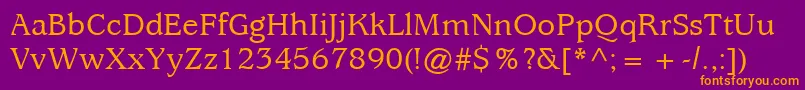 ItcUsherwoodLtMedium Font – Orange Fonts on Purple Background