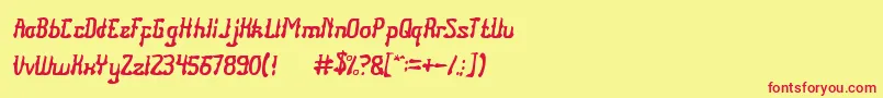 Senorita Spain Font – Red Fonts on Yellow Background