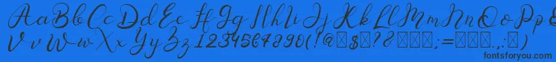 Senoritta Font – Black Fonts on Blue Background