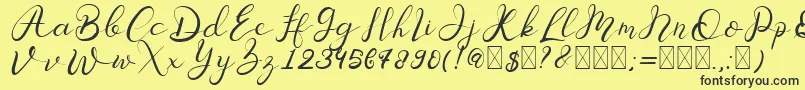 Senoritta Font – Black Fonts on Yellow Background