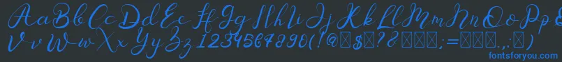 Senoritta Font – Blue Fonts on Black Background