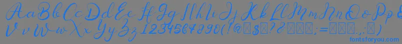 Senoritta Font – Blue Fonts on Gray Background