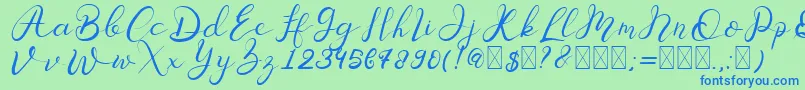Senoritta Font – Blue Fonts on Green Background