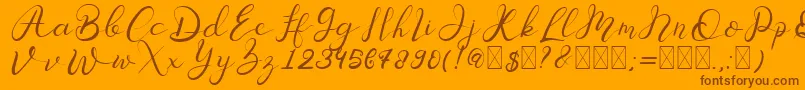 Senoritta Font – Brown Fonts on Orange Background