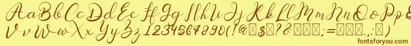 Senoritta Font – Brown Fonts on Yellow Background