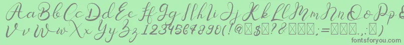 Senoritta Font – Gray Fonts on Green Background