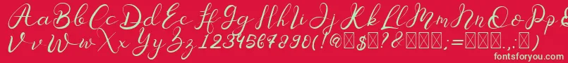 Senoritta Font – Green Fonts on Red Background