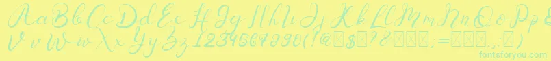 Senoritta Font – Green Fonts on Yellow Background