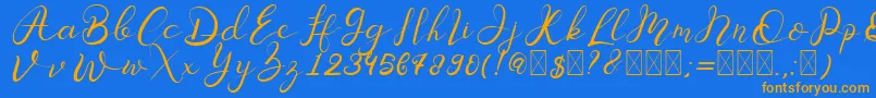 Senoritta Font – Orange Fonts on Blue Background
