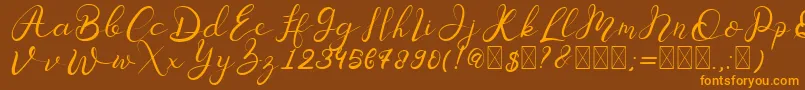 Senoritta Font – Orange Fonts on Brown Background