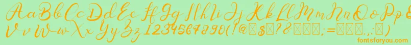 Senoritta Font – Orange Fonts on Green Background