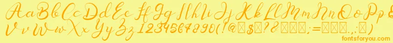 Senoritta Font – Orange Fonts on Yellow Background