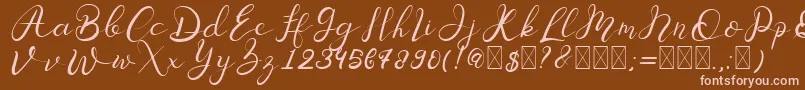 Senoritta-Schriftart – Rosa Schriften auf braunem Hintergrund