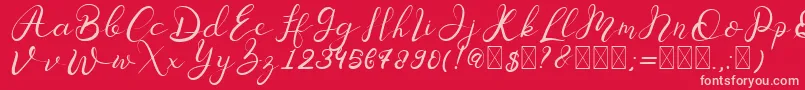 Senoritta Font – Pink Fonts on Red Background