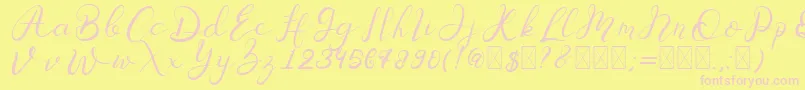 Senoritta Font – Pink Fonts on Yellow Background