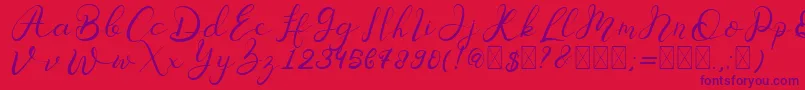 Senoritta Font – Purple Fonts on Red Background