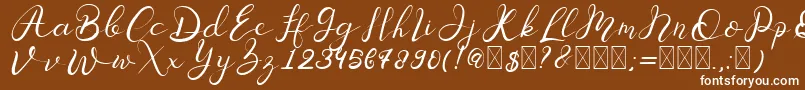 Senoritta Font – White Fonts on Brown Background