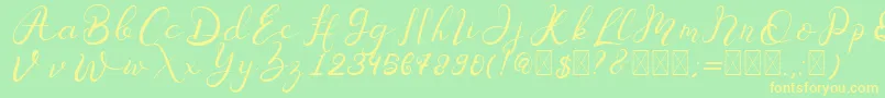 Senoritta Font – Yellow Fonts on Green Background