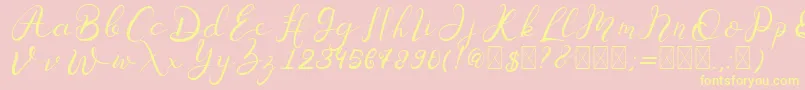 Senoritta Font – Yellow Fonts on Pink Background