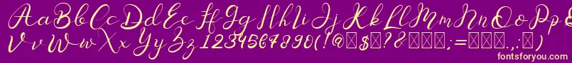 Senoritta Font – Yellow Fonts on Purple Background