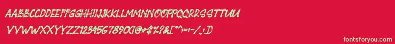 フォントSensaka – 赤い背景に緑の文字