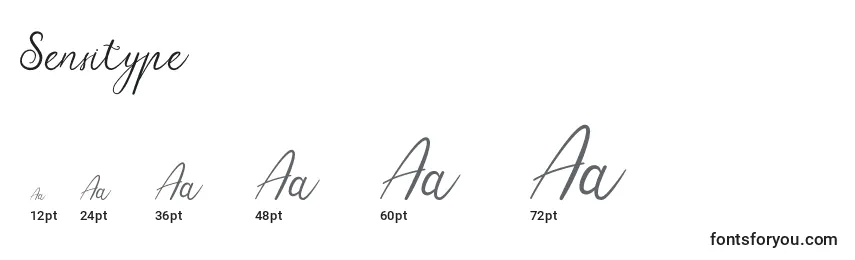Sensitype Font Sizes