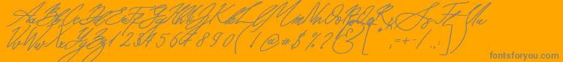 Seoul Script Bold Italic Font – Gray Fonts on Orange Background