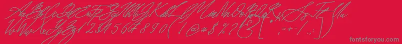 Seoul Script Bold Italic Font – Gray Fonts on Red Background