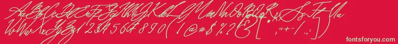 Police Seoul Script Bold Italic – polices vertes sur fond rouge
