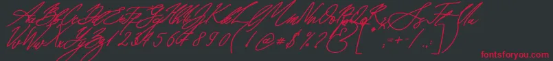 Czcionka Seoul Script Bold Italic – czerwone czcionki na czarnym tle