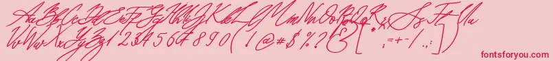 Шрифт Seoul Script Bold Italic – красные шрифты на розовом фоне