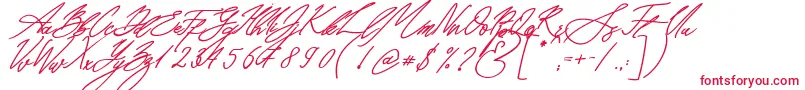 フォントSeoul Script Bold Italic – 白い背景に赤い文字