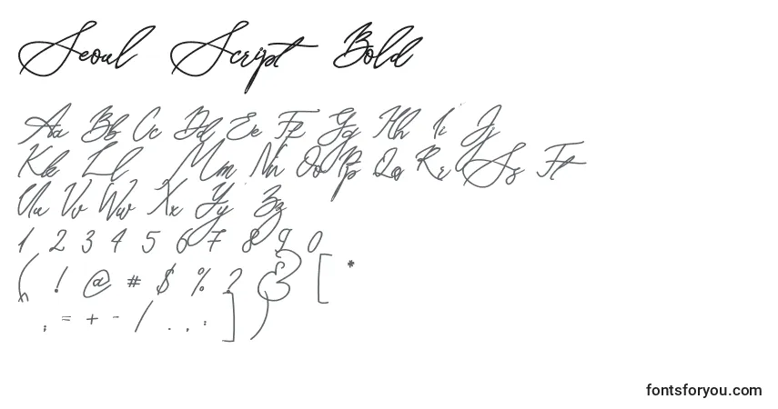 A fonte Seoul Script Bold – alfabeto, números, caracteres especiais