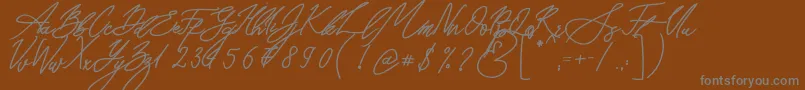Seoul Script Bold Font – Gray Fonts on Brown Background