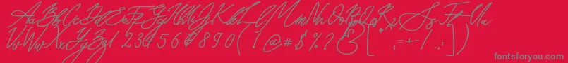 Seoul Script Bold-Schriftart – Graue Schriften auf rotem Hintergrund